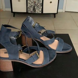navy blue strap heels